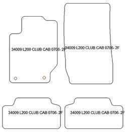 Tappetini per Mitsubishi L200 Club Cab 2006-2015 MTM One