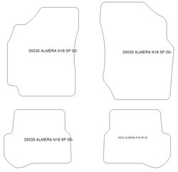 Tappetini per Nissan Almera (N16) 5 porte 2000-2007 MTM One