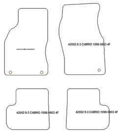 Tappetini auto per Saab 9-3 Cabrio 1998-2002