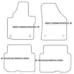 Tappetini auto per Volkswagen Touran (1T) 5 posti 03.2003-2015