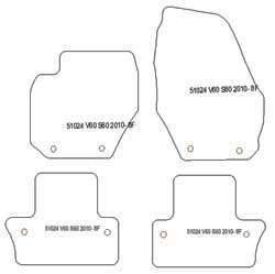 Tappetini auto per Volvo S60 II / S60 Cross Country 06.2010-2019