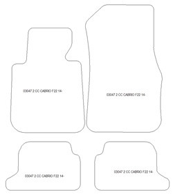 Tappetini auto per BMW Serie 2 (F22) / M2 Coupe (F87) Coupe 02.2014-
