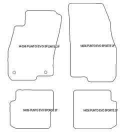 Tappetini per Fiat Punto Evo 5 porte 10.2005-2014