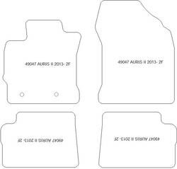 Tappetini per Toyota Auris II Hatchback (anche Hybrid) 01.2013-12.2018