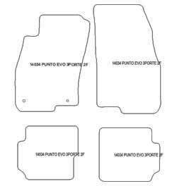 Tappetini auto per Fiat Punto Evo 3 porte 10.2005-2014