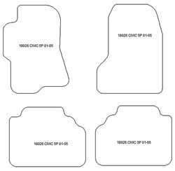 Tappetini auto per Honda Civic VII 5 porte 2001-2005