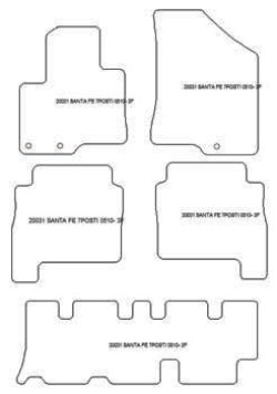 Tappetini per Hyundai Santa Fe II (CRD) 7 posti 06.2010-10.2012 MTM Top