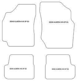 Tappetini per Nissan Almera (N16) 3 porte 2000-2007 MTM Top