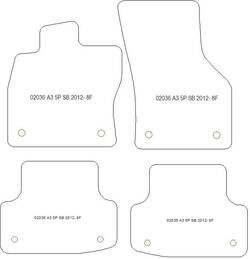 Tappetini auto per Audi A3 (8VA) Sportback 08.2012-03.2020