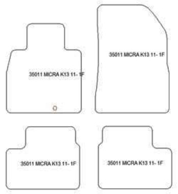 Tappetini per Nissan Micra (K13) 2010-02.2017
